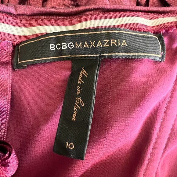 BCBGMaxAzria Strapless Metallic Ruched Mini Lined Cocktail Dress Women's 10 - Picture 9 of 11